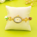 OVAL DIAL PORCELAIN CHARM BRACELET WATCH | 80W014