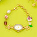 OVAL DIAL PORCELAIN CHARM BRACELET WATCH | 80W014