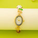 OVAL DIAL PORCELAIN CHARM BRACELET WATCH | 80W014