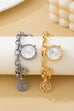 ROUND DIAL CHARM CLOVER HEART BRACELET WATCH | 80W016