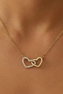 Gemini said Interlocking Crystal Heart Necklace | 40NK9707