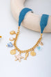 Sea Life Multi Charm- Boho Coastal Denim Necklace | 80N93111
