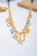 Sea Life Multi Charm- Boho Coastal Denim Necklace | 80N93111