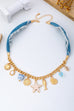 Sea Life Multi Charm- Boho Coastal Denim Necklace | 80N93111