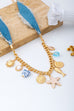 Sea Life Multi Charm- Boho Coastal Denim Necklace | 80N93111