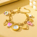 Vintage Pink Polka Dot Charm Watch Bracelet | 80W035