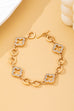 Pave Crystal Clover Link Bracelet With Toggle Clasp | 80B1781