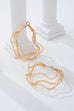 Textured Wavy Gold Hoop Earrings | 80E62228