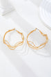 Textured Wavy Gold Hoop Earrings | 80E62228