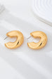 Bold Gold-Tone Chunky Dome Crescent Hoop Earrings | 80E62230