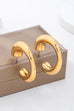 Bold Gold-Tone Chunky Tubular Open Hoop Earrings | 80E62231