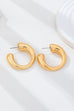 Bold Gold-Tone Chunky Tubular Open Hoop Earrings | 80E62231