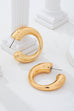 Bold Gold-Tone Chunky Tubular Open Hoop Earrings | 80E62231