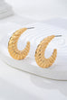 Vintage-Inspired Gold-Tone Ribbed Croissant Hoop Earrings | 80E62234