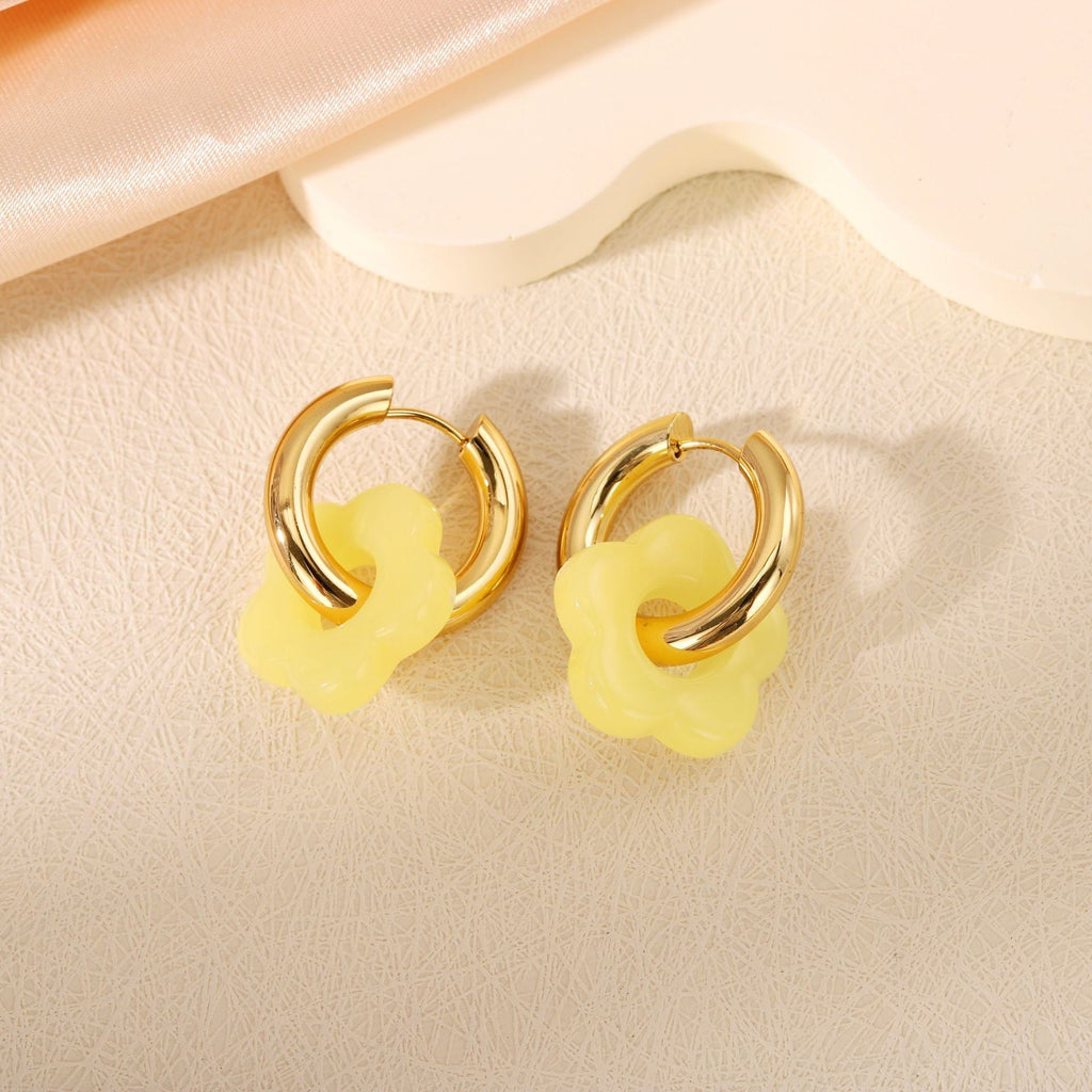 18K STAINLESS STEEL TARNISH FREE FLORAL EARRINGS | 40E500