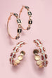Gameday Football Baseball Hoop Earrings | 40E501