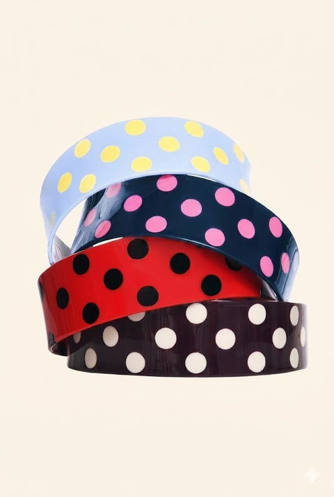 Vintage Polka Dot Statement Headband Hair Band | 40HB202