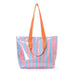 Large Striped Vinyl Tote Bags with Shoulder Strap | 40P619