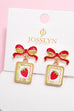 Bow Drop Enamel Charm Statement Earrings | 40E503