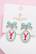 Bow Drop Enamel Charm Statement Earrings | 40E503