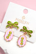 Bow Drop Enamel Charm Statement Earrings | 40E503