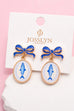 Bow Drop Enamel Charm Statement Earrings | 40E503