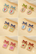 Bow Drop Enamel Charm Statement Earrings | 40E503