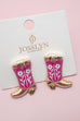 Western Boot Stud Enamel Charm Statement Earrings | 40E507