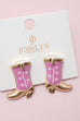 Western Boot Stud Enamel Charm Statement Earrings | 40E507