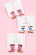 Western Boot Stud Enamel Charm Statement Earrings | 40E507