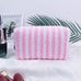Plush Striped Sherpa Makeup Bag - Cozy Travel Pouch | 40P621