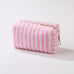 Plush Striped Sherpa Makeup Bag - Cozy Travel Pouch | 40P621