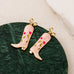Western Floral Cowboy Boot Earrings | 40E509