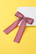 Gingham Bow Hair Clip - Lace-Trimmed Coquette | 40H1091