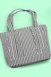 Gingham & Stripe Ruffle Tote Shoulder Bag | 40P623