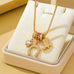 Western Rhinestone Horseshoe Charm Necklace | 80N93236