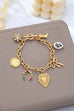 Vintage Inspired Boot Heart Charm Link Bracelet | 80B1797