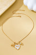 Bow Heart & Balloon Dog Crystal Charm Necklace | 80N93126