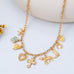 Western Multi-Charm Cross Heart Horse Link Necklace|80N93122
