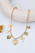 Antique Heart Locket & Cross Multi-Charm Necklace | 80N93116