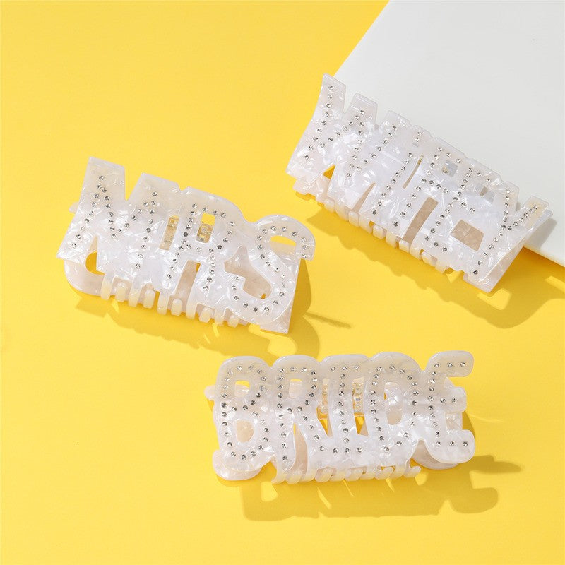 Bride Wifey Mrs Hair Claw Clips | 40H1096