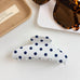 Retro Polka Dot Hair Claw - Glossy Spotted French Style Clip | 40H1099