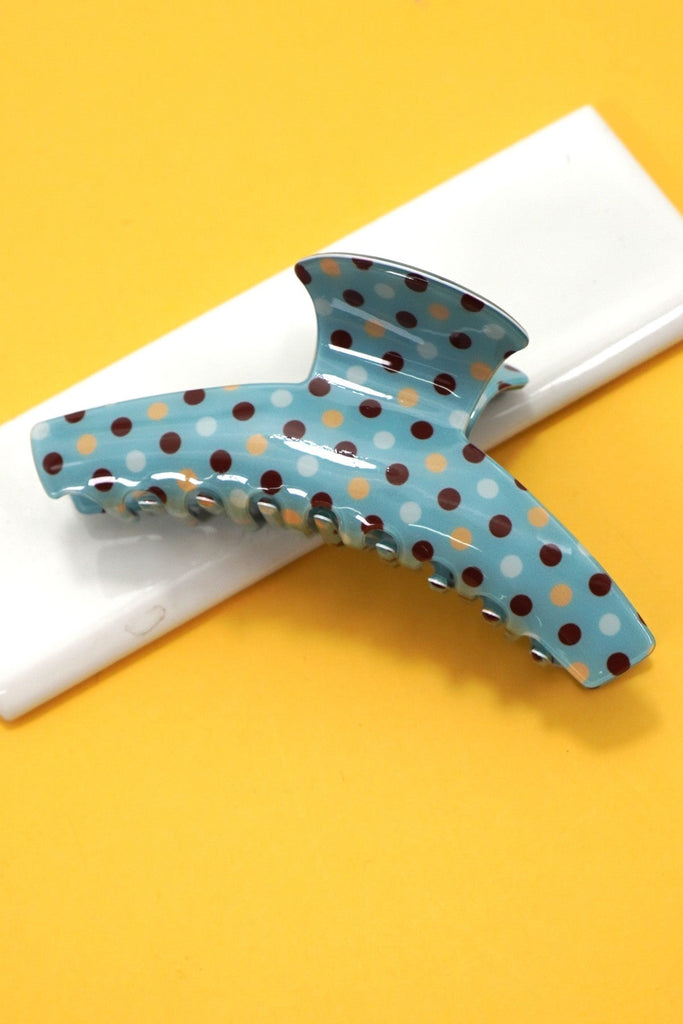 Vintage Polka Dot Hair Claw - Retro Pastel Spotted Clip | 40H1100
