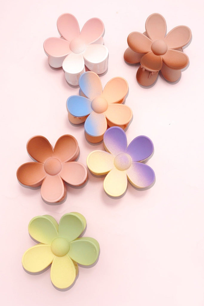 MATTE FLOWER HAIR CLAW CLIPS 12PCS PACK | 40H459-12 Pack