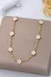 Vintage-Inspired White Enamel Floral Station Necklace | 80N93188