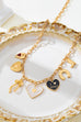 Heart Bow Boot Multi Charm Chain Necklace | 80N93190