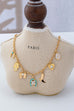 Western Turquoise Horseshoe Bow Boot Charm Necklace | 80N93198
