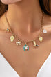 Western Turquoise Horseshoe Bow Boot Charm Necklace | 80N93198