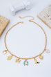 Western Turquoise Horseshoe Bow Boot Charm Necklace | 80N93198