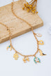 Western Turquoise Horseshoe Bow Boot Charm Necklace | 80N93198
